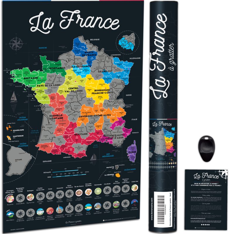 Poster Carte de France à gratter